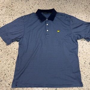 Masters golf polo Amen Corner Pima cotton blue stripe XL Augusta